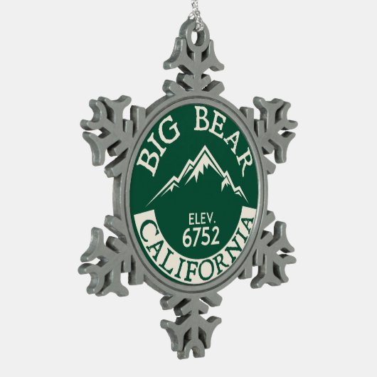 big Bear湖カリフォルニアスキー船遊び スノーフレークピューターオーナメント (左)