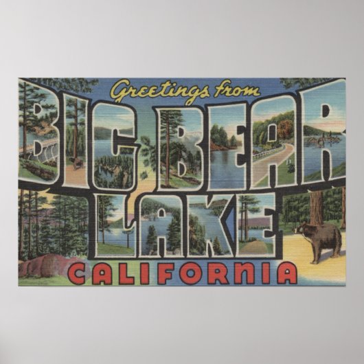 Big Bear Lake, California - Large Letter Scenes 2 ポスター (正面)