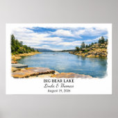 Big Bear Lake California Poster, Watercolor ポスター (正面)