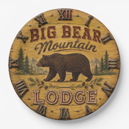 Big Bear Mountain Lodge Rustic ペーパープレート