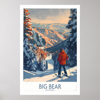 Big Bear Ski Print - California 1 ポスター
