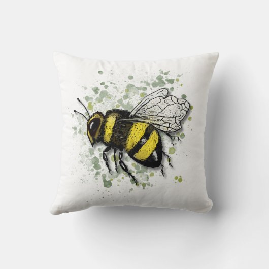 Big Beautiful Bumble BEE, Digital Drawing クッション (裏面)