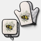 Big Beautiful Bumble BEE, Digital Drawing 鍋つかみ&鍋敷きセット (正面/裏面)