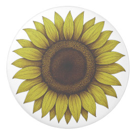 Big Beautiful Earthy Sunflower Unisex セラミックノブ