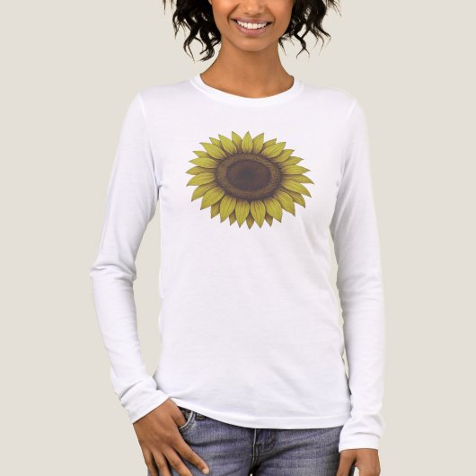 Big Beautiful Earthy Sunflower Unisex トライブレンドＴシャツ (正面)