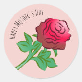 Big Beautiful Red Rose ラウンドシール (正面)