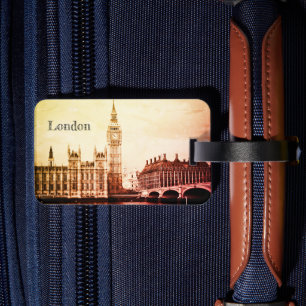 Big Ben Clock & London、Westminster/ヴィンテージUK L ラゲッジタグ