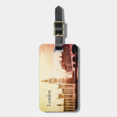 Big Ben Clock & London、Westminster/ヴィンテージUK L ラゲッジタグ (正面縦)