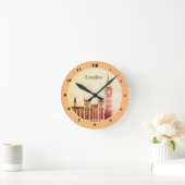 Big Ben Clock & London, Westminster / vintage UK ラウンド壁時計 (ホーム)
