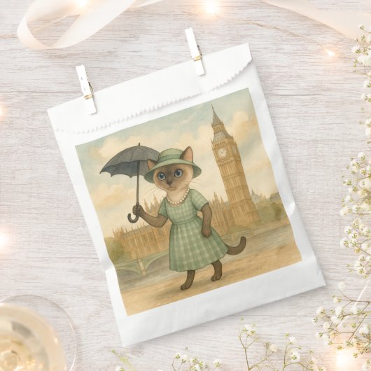 Big Ben Englandのロンドンで猫 フェイバーバッグ (クリップ留めされた状態)