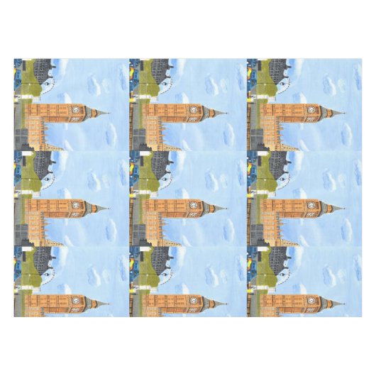 Big Ben London tablecloth  テーブルクロス (正面(横))