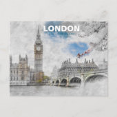 Big Ben London – Vintage Travel Illustration  ポストカード (正面)