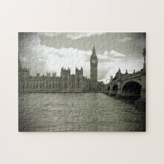 Big Ben Parliament in Black & White 11x14 - 252 pc ジグソーパズル (横)