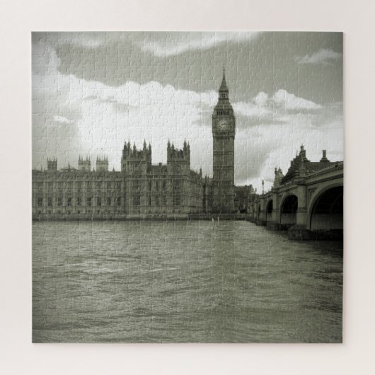 Big Ben Parliament in Black & White 20x20 - 676 pc ジグソーパズル (縦)