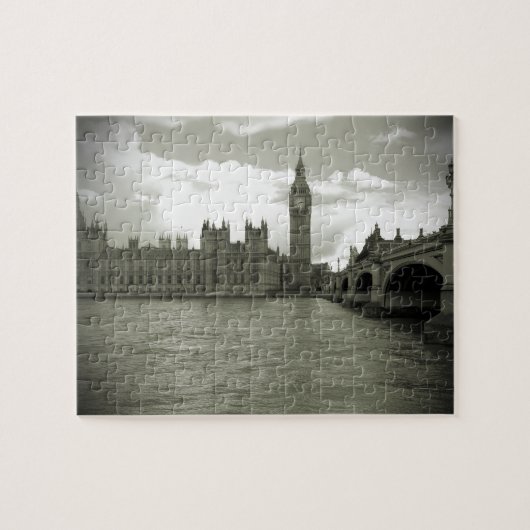 Big Ben Parliament in Black & White - 8x10 -110 pc ジグソーパズル (横)