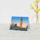 Big Ben Westminster view greeting card カード (黄色い花)