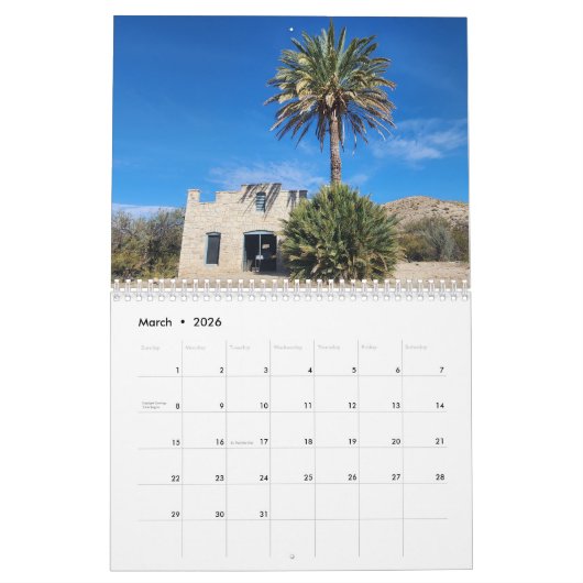 Big Bend 2026 Calendar カレンダー (3月 2026)