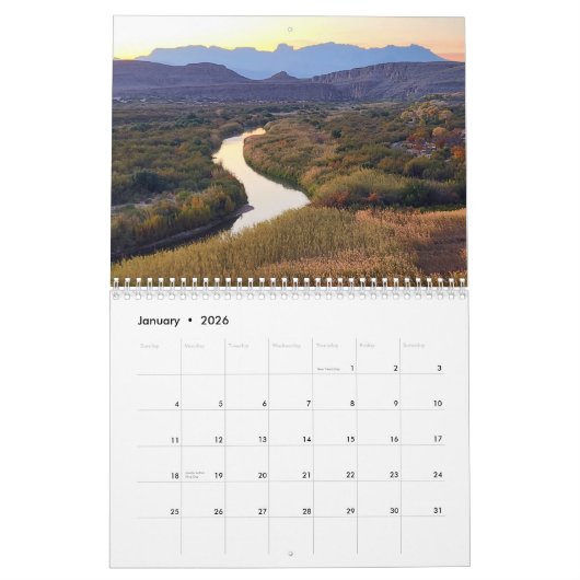 Big Bend 2026 Calendar カレンダー (1月 2026)
