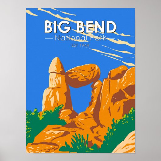 Big Bend National Park Balanced Rock Vintage ポスター (正面)