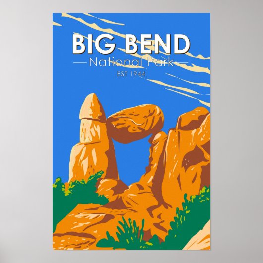 Big Bend National Park Balanced Rock Vintage ポスター (正面)