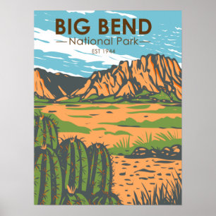Big Bend National Park Chihuahuan Desert Vintage ポスター