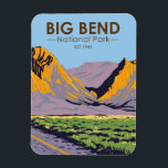 Big Bend National Park Chisos Mountains Vintage マグネット<br><div class="desc">Big Bend vintage vector design. Big Bend National Park is in southwest Texas and includes the entire Chisos mountain range and a large swath of the Chihuahuan Desert.</div>