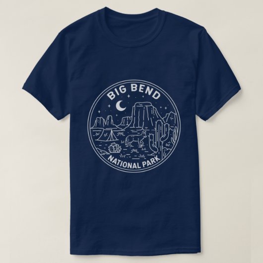 Big Bend National Park Teas Monoline Minimalistic  Tシャツ (デザイン正面)