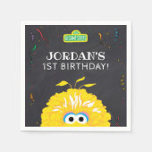 Big Bird Chalkboard Confetti Birthday スタンダードカクテルナプキン (正面)