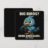 Big Birds? Bring Binoculars Funny Birdwatching 招待状 (正面/裏面)