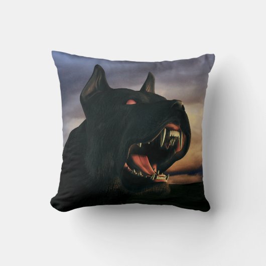 Big, black dog クッション (正面)