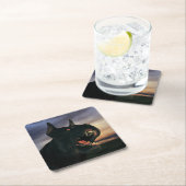 Big, black dog スクエアペーパーコースター (インサイチュ)