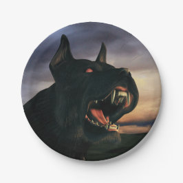 Big, black dog ペーパープレート