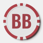 Big Blind BB Simple Red White Text Poker Chips ポーカーチップ (正面)