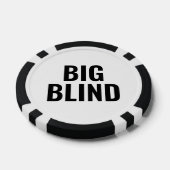 Big Blind Simple Black White Text ポーカーチップ (シングル)