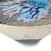 "Big Blue Bird" 8" x 8"フレームとマット付き ポスター (角)