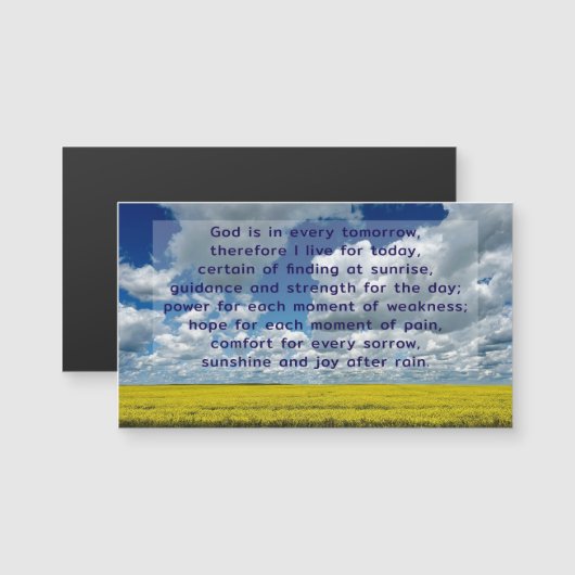 Big Blue Sky Yellow Fields Inspiring Quote Magnet (正面/裏面)