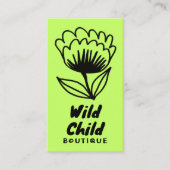 BIG BOLD BLOOM ラスティックミニマルフラワーQRコード 名刺 (正面)