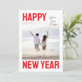 Big, Bold Happy New Year Single Photo シーズンカード (スタンド正面)