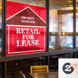 BIG BOLD RETAIL FOR LEASE サイン 不動産 ウィンドウサイン