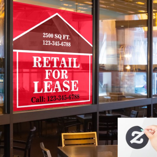BIG BOLD RETAIL FOR LEASE サイン 不動産 ウィンドウサイン (レストラン窓)