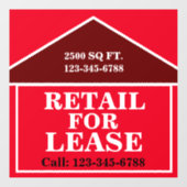 BIG BOLD RETAIL FOR LEASE サイン 不動産 ウィンドウサイン (シート)