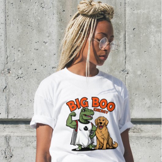 Big Boo Energy T Rex Retriever Halloween Tee Tシャツ