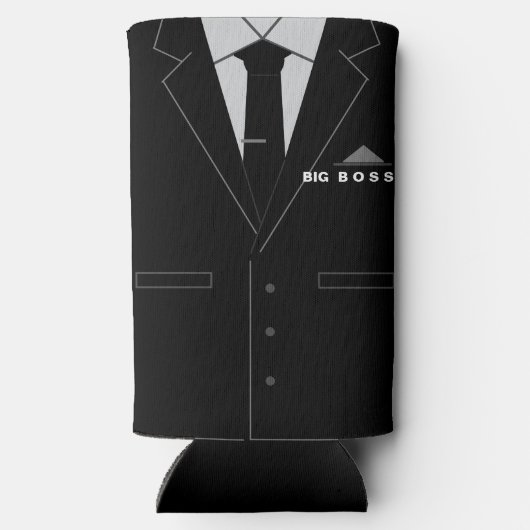 Big Boss Can Coolers Personalized Funny Gift スリム缶クーラー (裏面)