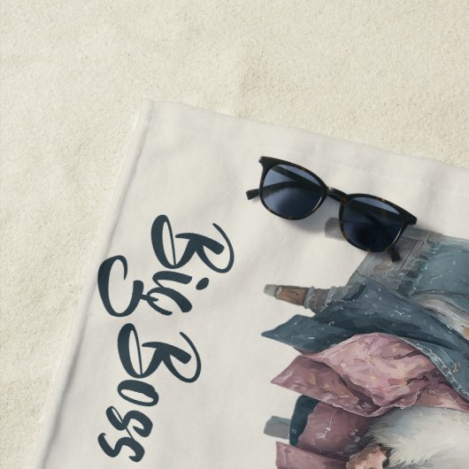 Big Boss Winter Penguin Design ビーチタオル (インサイチュ)