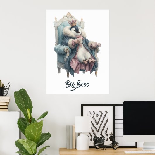 Big Boss Winter Penguin Design ポスター (ホームオフィス)