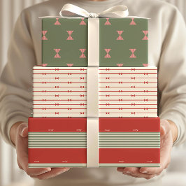 Big Bow of Striped Ribbon ラッピングペーパーシート
