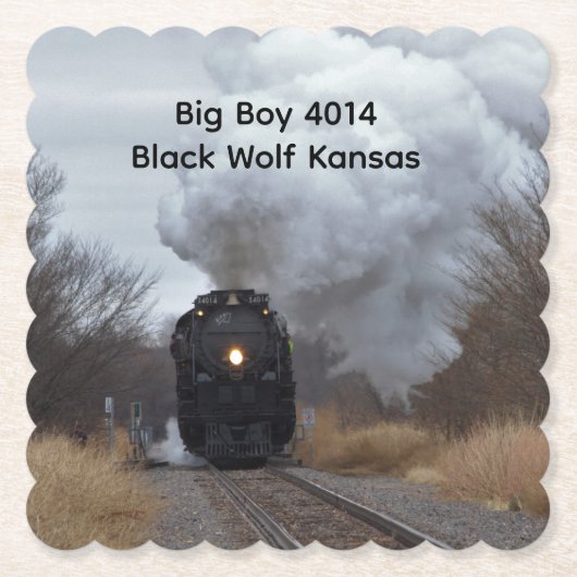 Big Boy 4014 ブラックウルフ カンザス州 ペーパーコースター (正面)