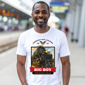 Big Boy 4014 蒸気機関車 レトロイラスト Tシャツ