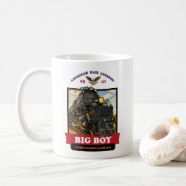 Big Boy 4014 Steam Locomotive Retro Illustration コーヒーマグカップ