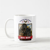 Big Boy 4014 Steam Locomotive Retro Illustration コーヒーマグカップ (左)